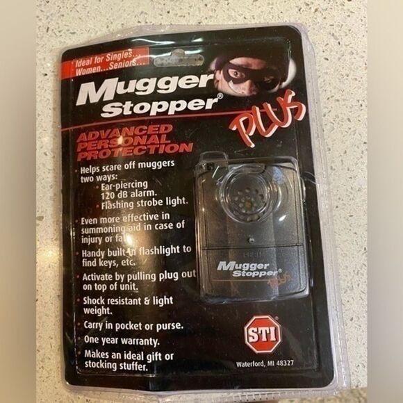 STI Mugger Stopper Personal Alarm with Strobe (H) - New - Picture 1 of 2